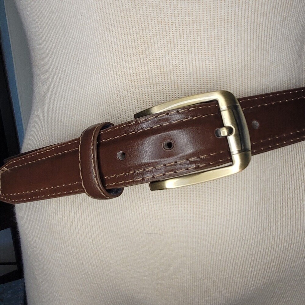 Gold Coast Men's Dress Belt Brown Leather Silver Buckle 41 in. Length